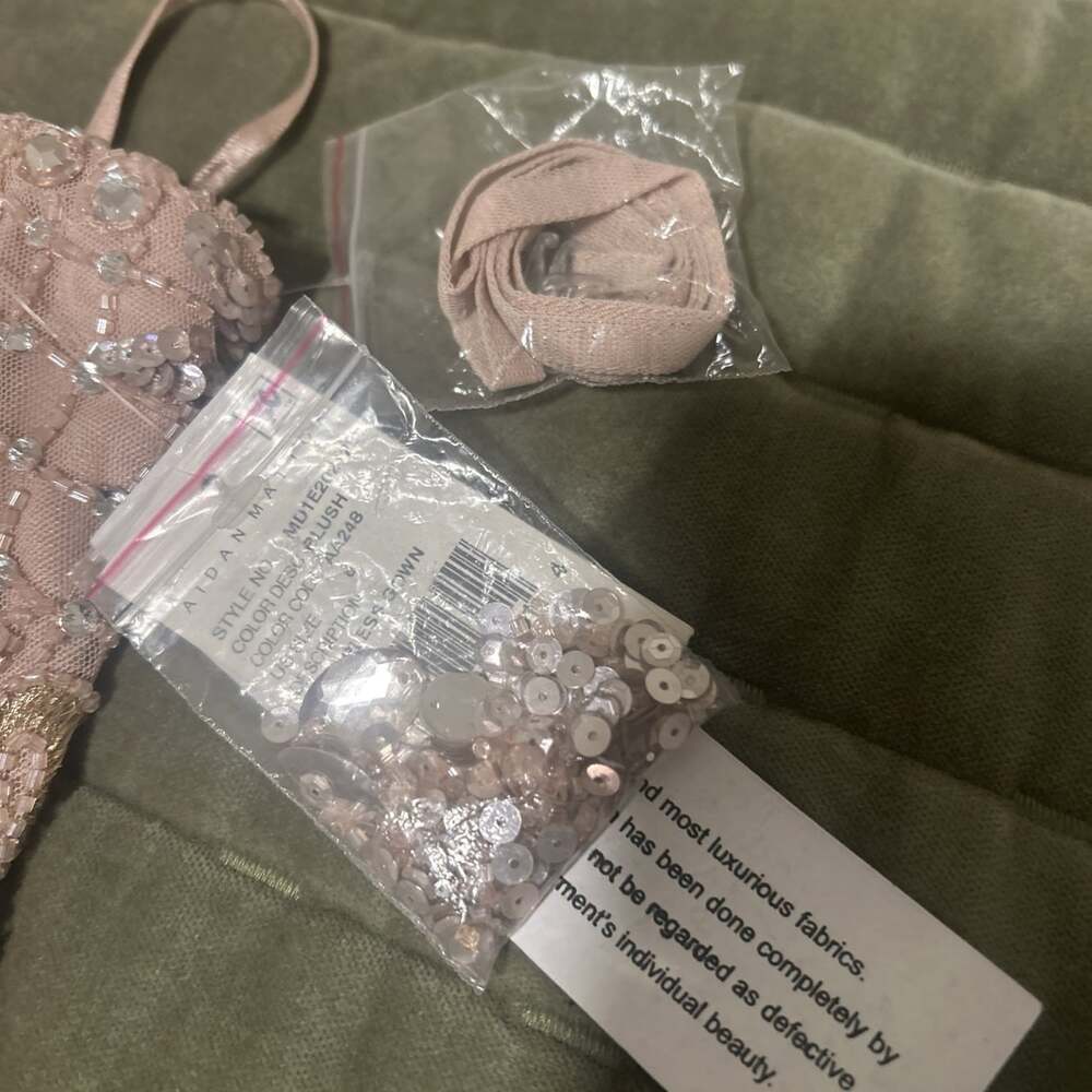 Aidan By Aidan Matrix Women’s Beaded Strapless Gown, Blush, Sz.6. $495 - Picture 8 of 16